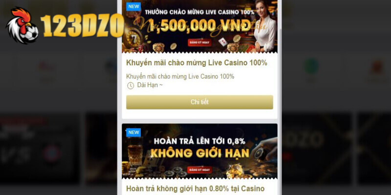 2 ưu đãi dành cho bet thủ Casino